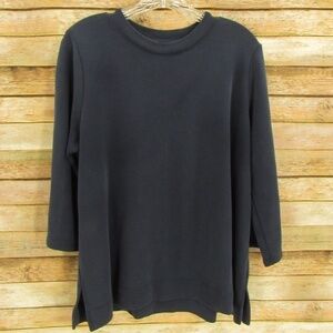 J. Jill Blue 3/4 Sleeve Sweater L